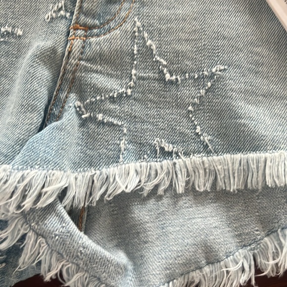 NWT Stella McCartney Italy Blue Denim Distressed Star Short Size 27 - Picture 6 of 13